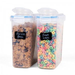 100% херметични уплътнителни капачки Пластмасови BPA контейнери за съхранение на зърнени храни и сухи храни за зърнено брашно захарен кафе комплект от 2 бр х 4,0 л