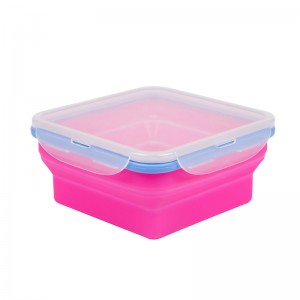 BPA безплатен екологичен квадратен контейнер за съхранение на храна силиконова сгъваема кутия за обяд за деца