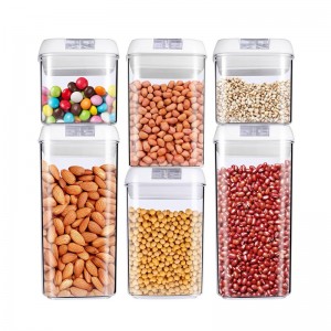 Комплект контейнери за съхранение на зърнени храни от 6 части BPA без пластмасови херметични храни